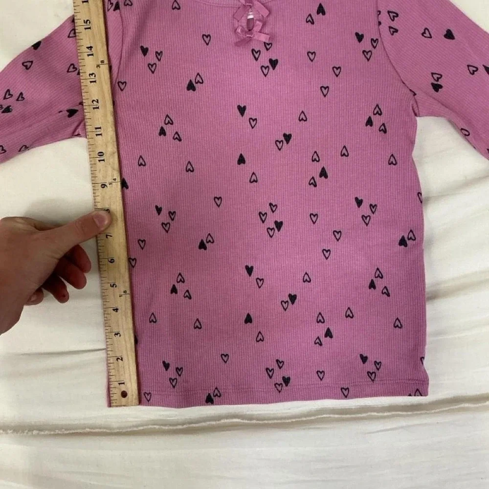 Cute Cat & Jack girls long sleeve ribbed top in a dusty pink/mauve color